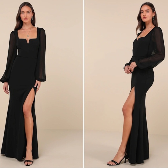 LULUS Sexy Chic Elegant Sophisticated Sleeve Romantic Bridesmaid Wedding Gown - Picture 5 of 5